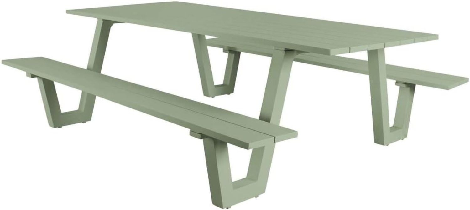 osoltus Alu Picknick Gartentisch Bank Naples II grün 180cm Bild 1