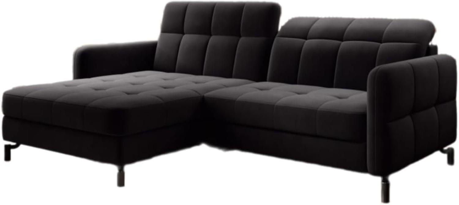 Designer Sofa Loria mit Schlaf- und Klappfunktion Schwarz Links Bild 1