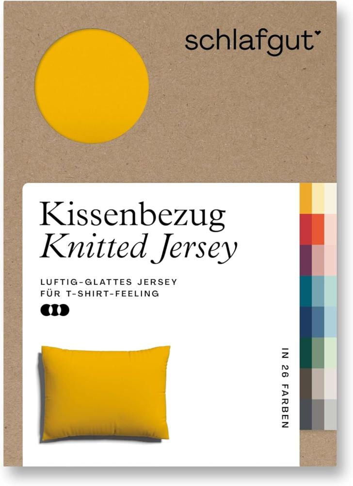 Schlafgut Knitted Jersey Bettwäsche | Kissenbezug einzeln 60x80 cm | yellow-deep Bild 1