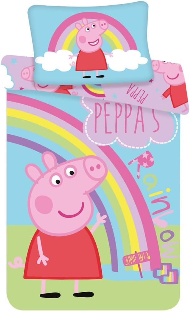 Peppa Pig Babybettwäsche Peppa Pig Babybettwäsche Schweinchen Peppa 100 x 135 cm Bild 1