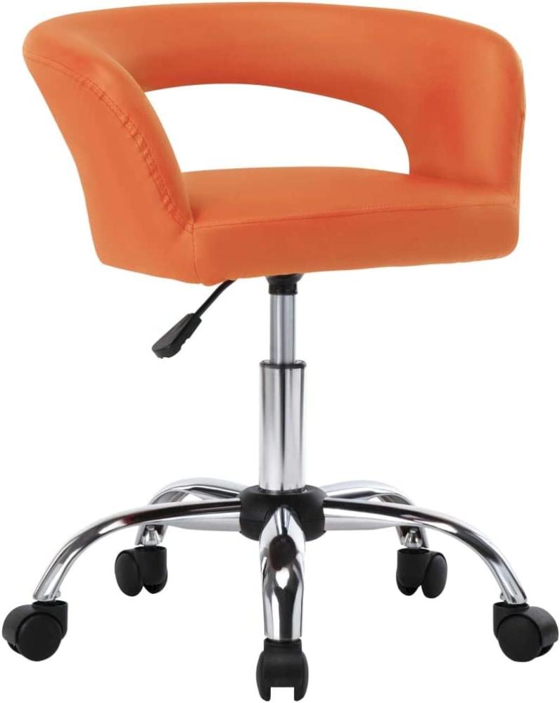 vidaXL Esszimmerstühle 2 Stk. Orange Kunstleder, Drehbar [323263] Bild 1