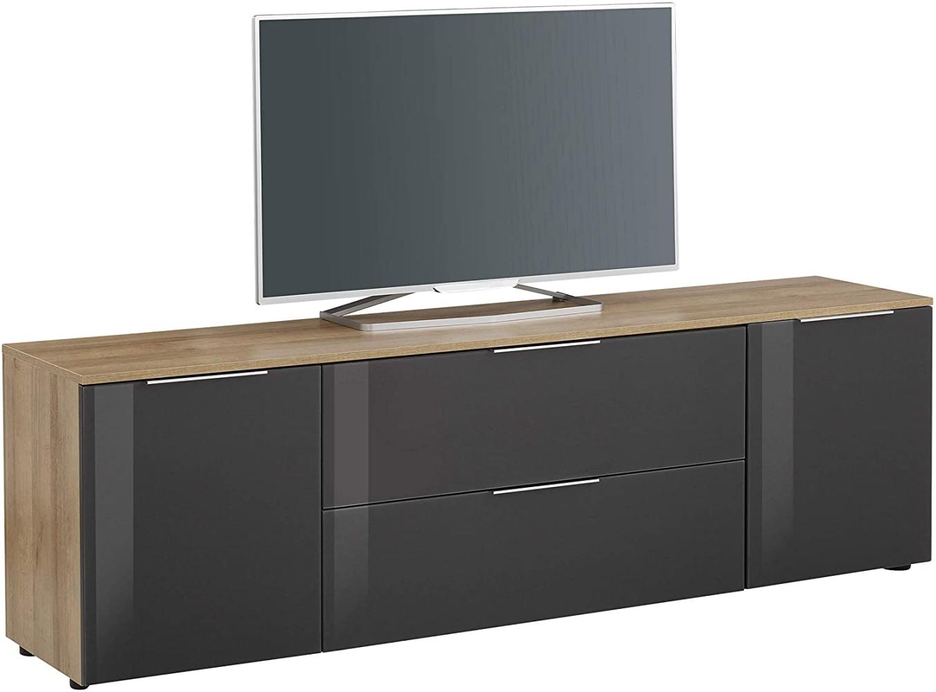 Maja Lowboard 7820 Riviera-Eiche - Glas Anthrazit Bild 1