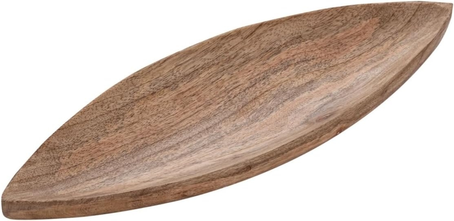 Amagohome Dekoschale Dekoschale B40xH3xT14cm Holzschale Boot schiffförmig Mangoholz massiv Bild 1