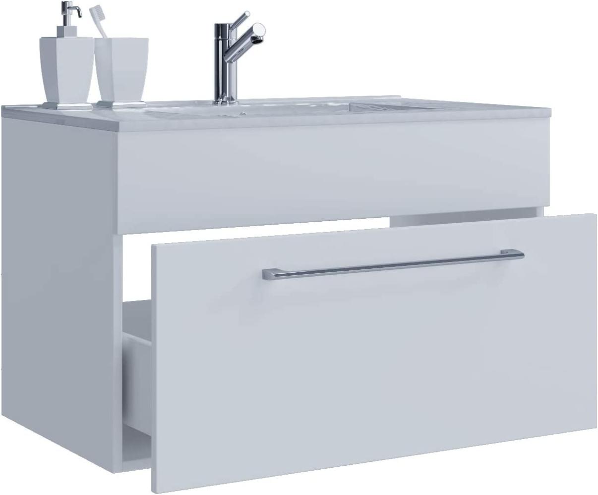 Nywo Waschbeckenunterschrank 60cm Waschbecken Unterschrank Badzimmer weiß Bild 1