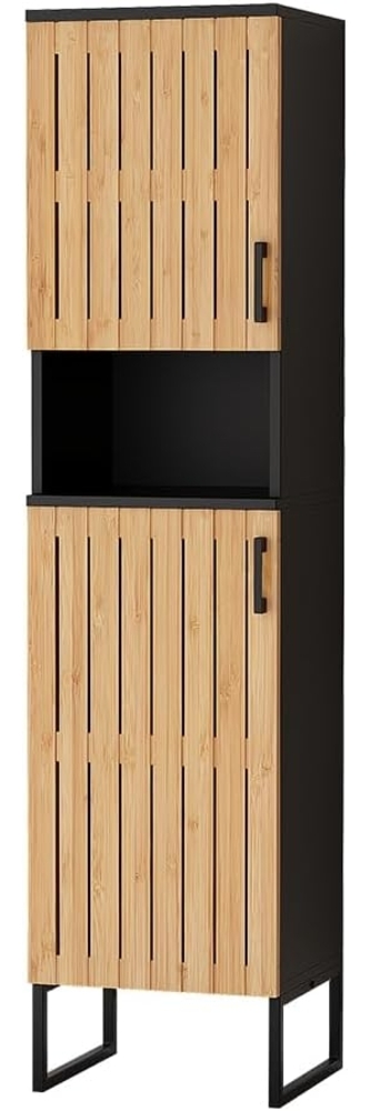 Badschrank Vayra Bambus 35 x 145 cm Vicco Bild 1