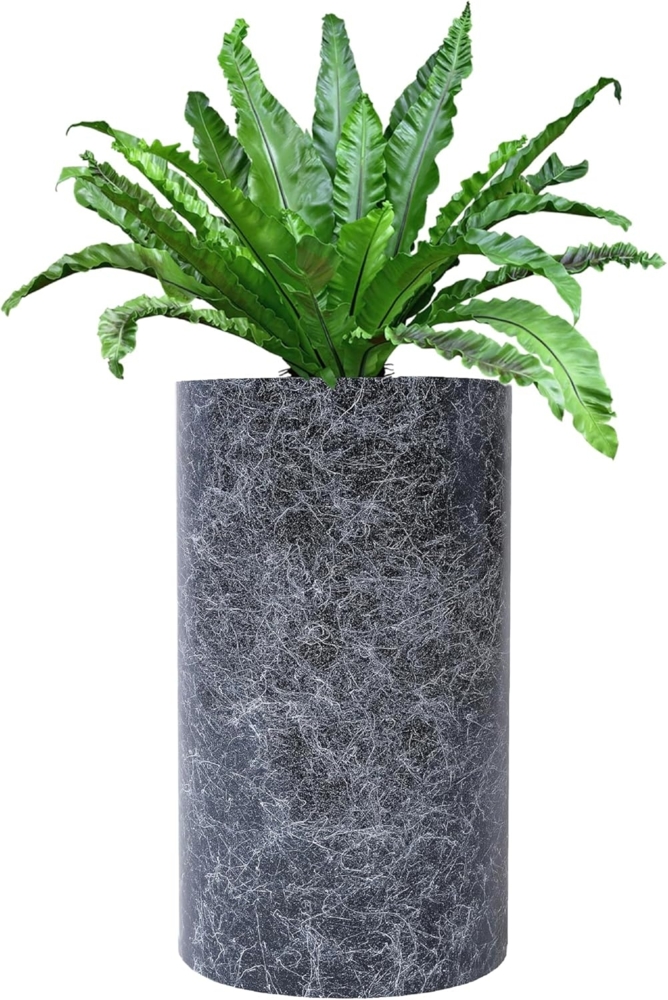 wuuhoo® Pflanzkübel Ivy in schwarzer Marmoroptik mit Pflanzeinsatz - wetterfeste Bodenvase, Blumenkübel wasserdicht & frostbeständig für Innen & Außen, Pflanzentopf - Höhe 60 cm Bild 1