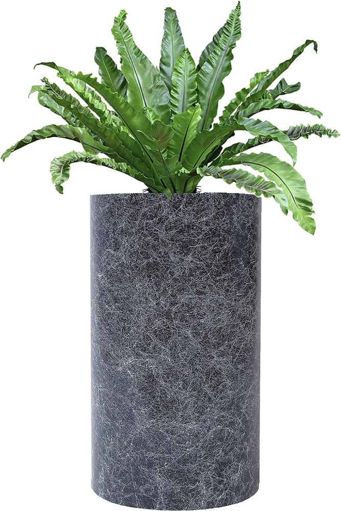 wuuhoo® Pflanzkübel Ivy in schwarzer Marmoroptik mit Pflanzeinsatz - wetterfeste Bodenvase, Blumenkübel wasserdicht & frostbeständig für Innen & Außen, Pflanzentopf - Höhe 60 cm Bild 1