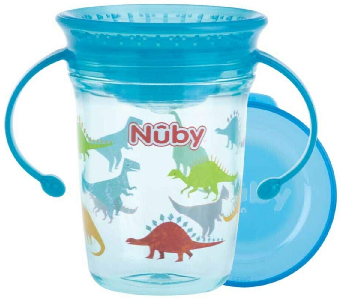 Nuby 360° Wonder Becher mit Griff 240 ml Aqua Blau Bild 1
