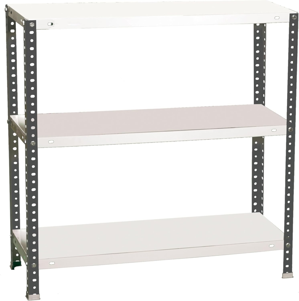 Simon Rack Schwerlastregal, 900 x 1000 x 400 mm, Bis 100 kg Belastbar, 3 Verstellbare Ablagen, Kellerregal, Lagerregal, Anthrazit/Weiss- Comfort Bild 1