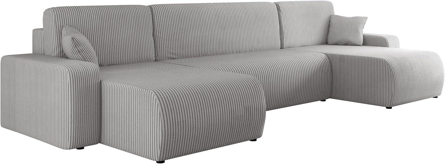 Ecksofa Pixalo U Cord mit Schlaffunktion und Bettkasten (Farbe: Poso 110) Bild 1