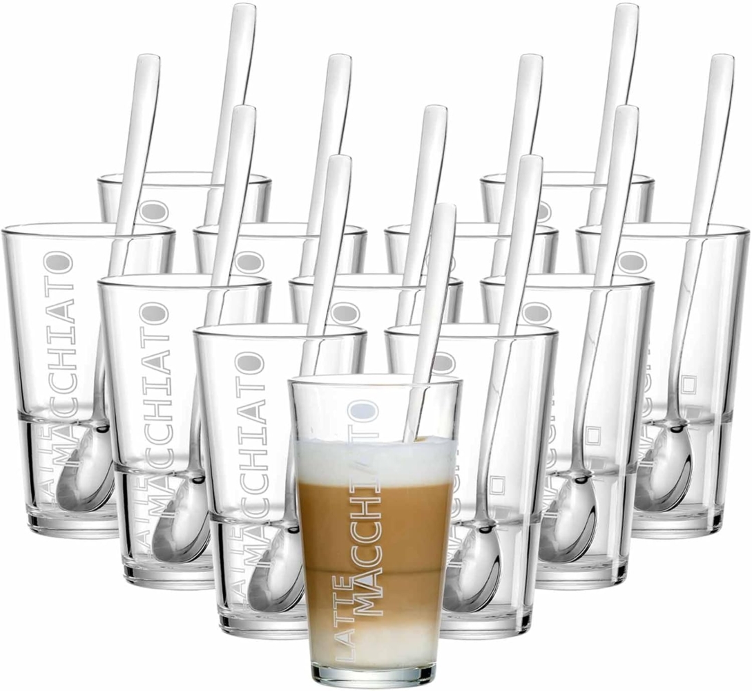 Ritzenhoff & Breker LENA Latte Macchiato Gläser mit Löffel 350 ml 12er Set Bild 1
