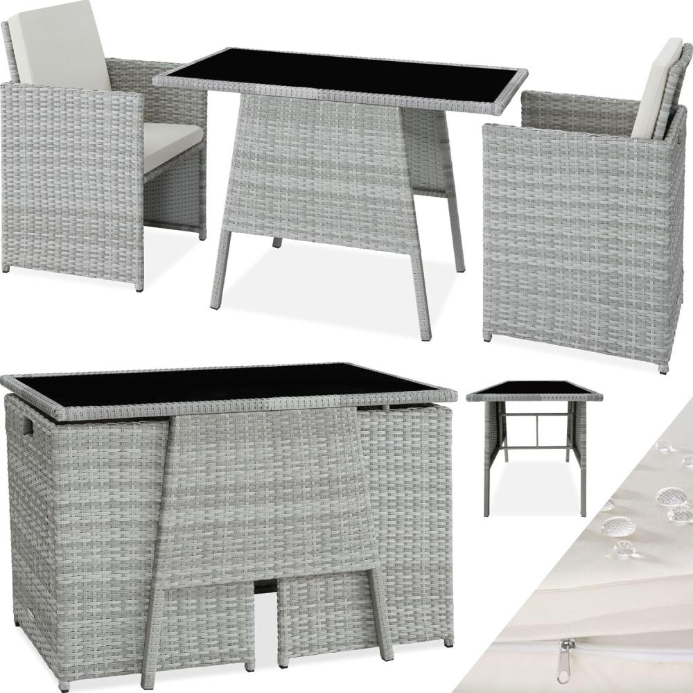 tectake Sitzgruppe Rattan Sitzgruppe, (Set, 3-tlg), für 2 Personen Bild 1