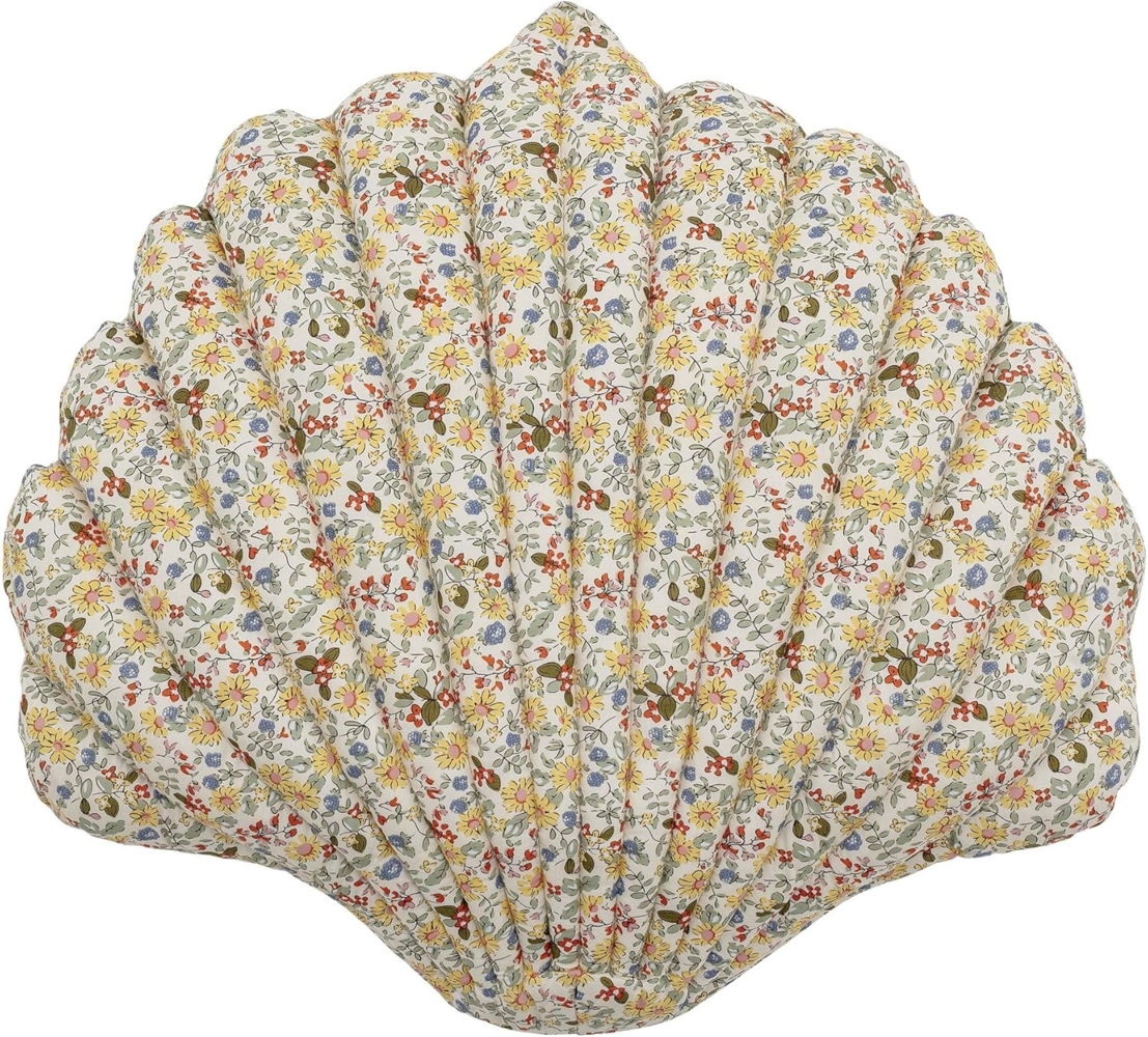 Bloomingville Dekokissen Fro Muschel, Kissen Gelb Kuschelkissen Bodenkissen Kinderzimmer dänisches Design Bild 1