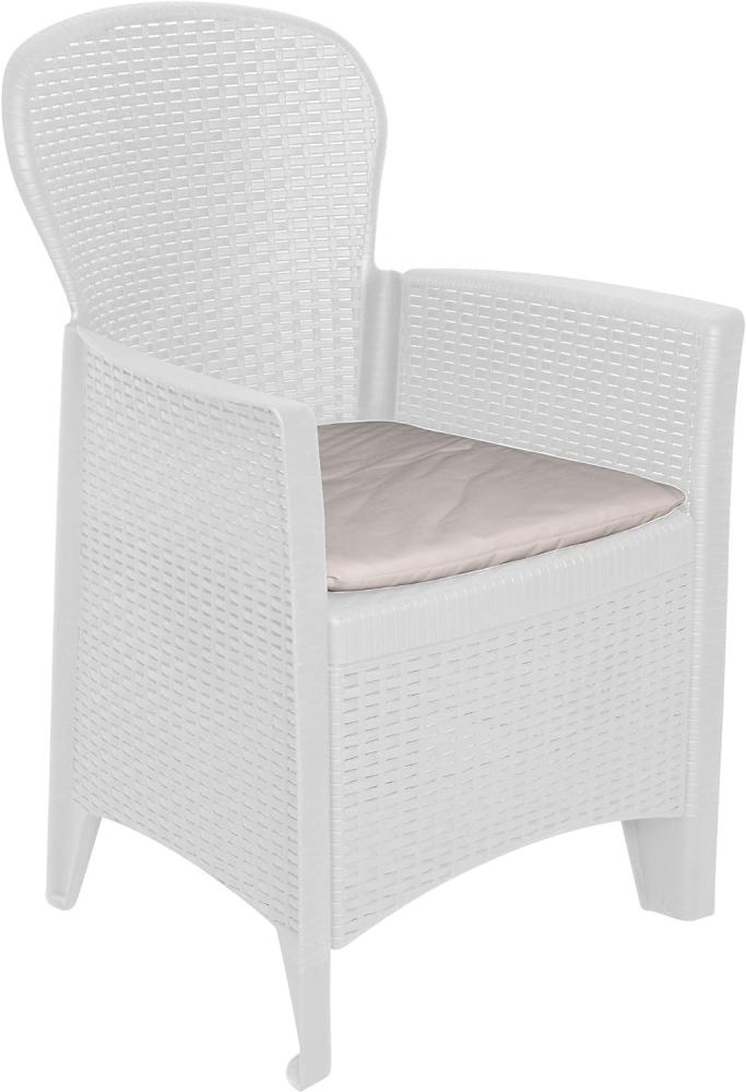 DMORA Sessel mit Rattan Effekt, Made in Italy, 60 x 58 x 89 cm, weiß - Dmora Bild 1