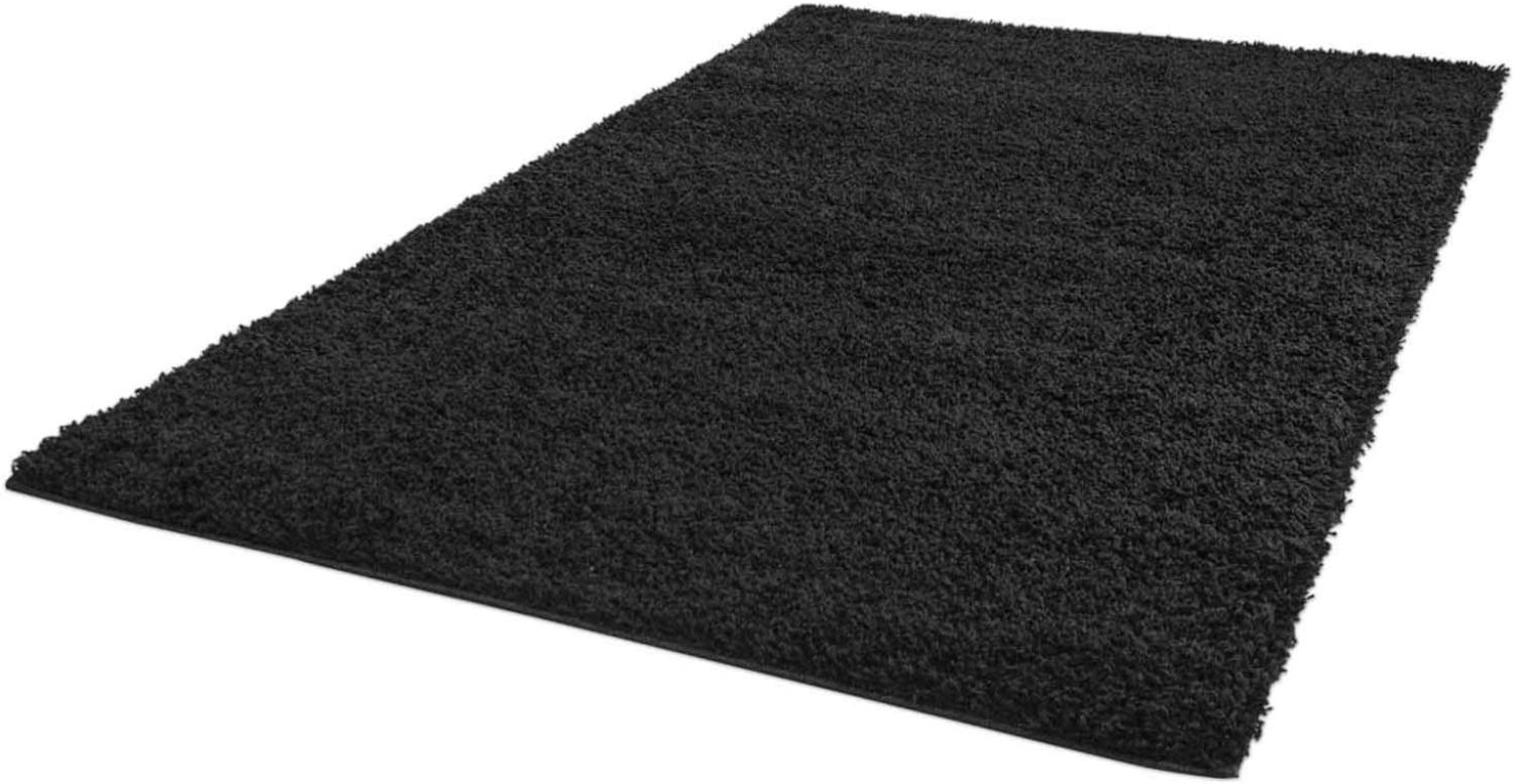 ayshaggy Shaggy Teppich Hochflor Langflor Einfarbig Uni Schwarz Weich Flauschig Wohnzimmer, Größe: 200 x 290 cm Bild 1