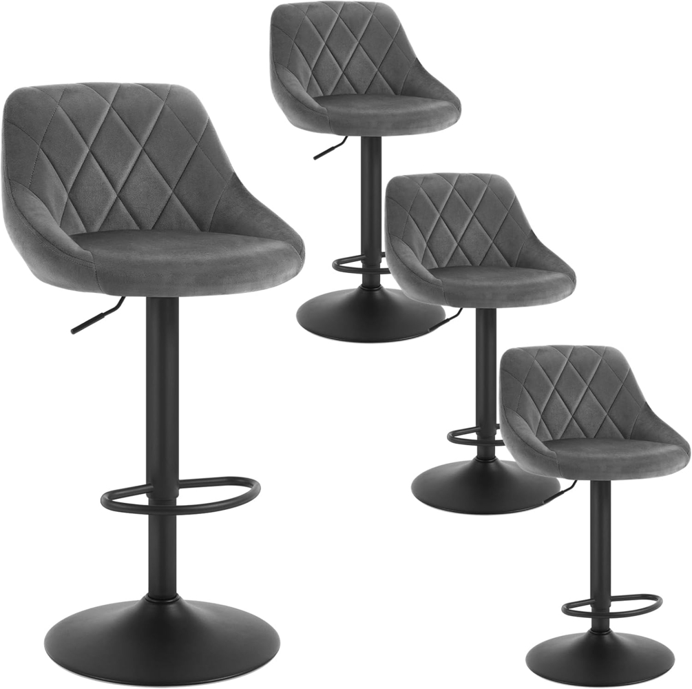 Woltu Barhocker (4 St), Gute gepolsterte Sitzfläche Höhenverstellbar Drehbar Bild 1