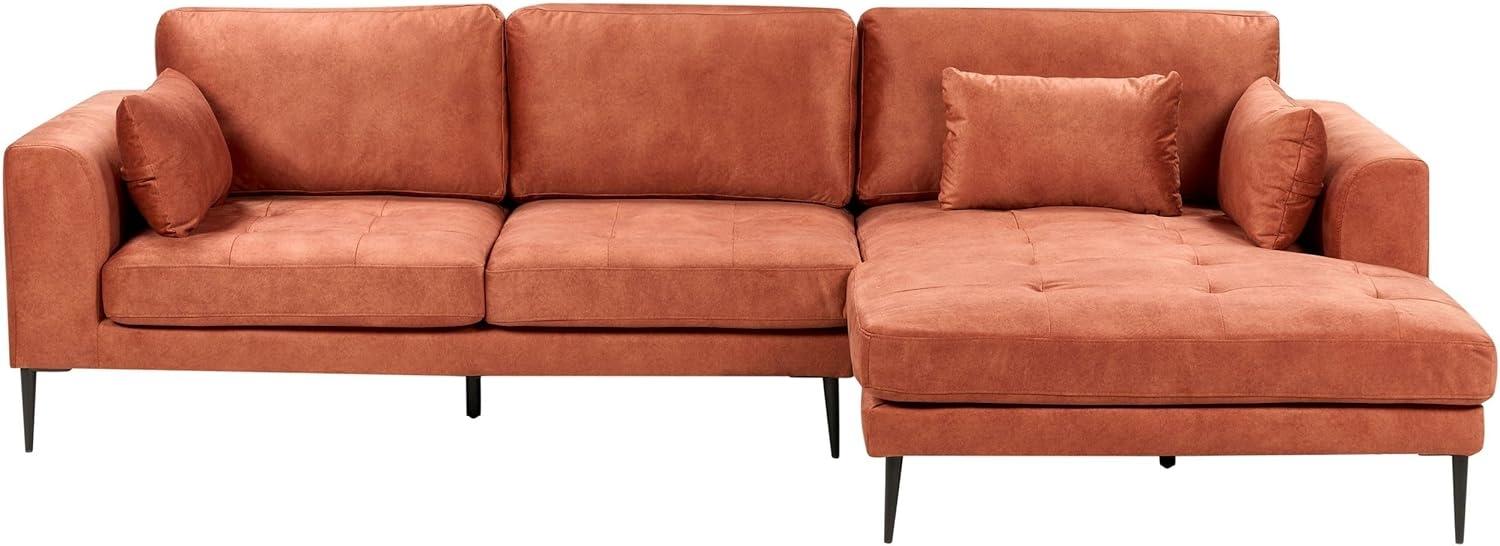 Ecksofa FLAM Orange Samtstoff Bild 1