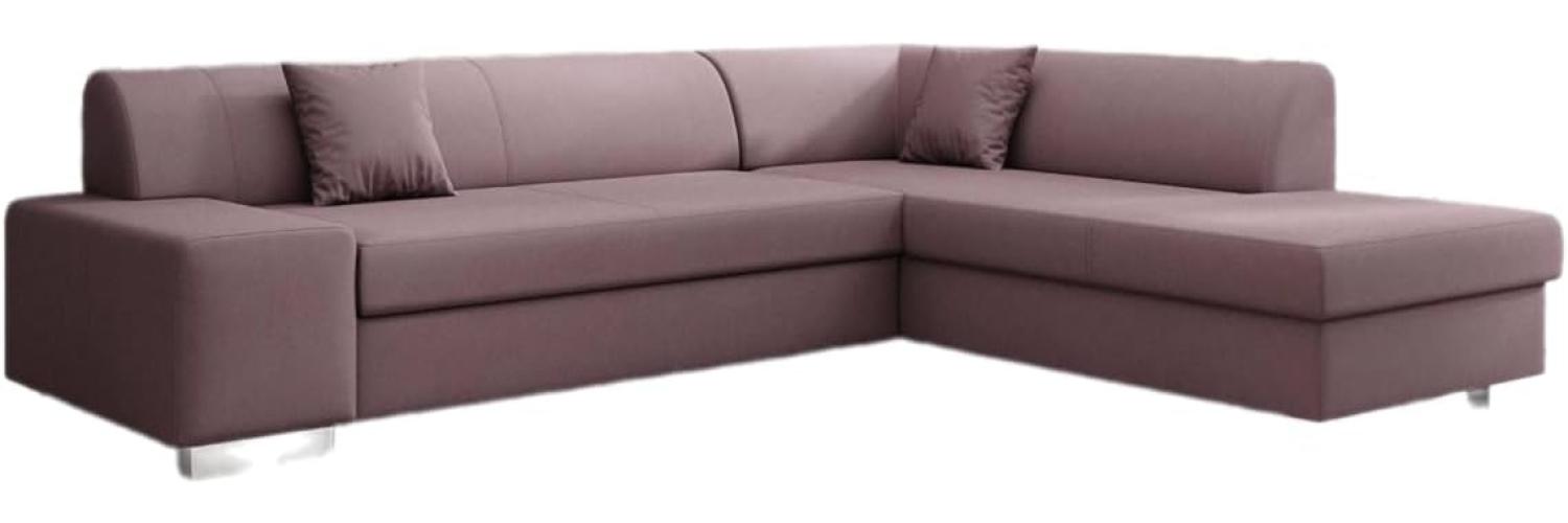 Designer Sofa Pina mit Schlaf- und Klappfunktion Stoff Rosé Rechts Bild 1