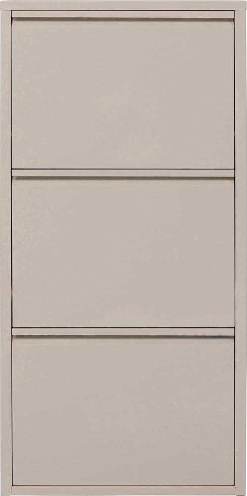 Kare Design Schuhschrank Caruso, Creme, Stahl, mit 3 Klappen, Schuhablage für 6 Paar Schuhe, schmal, platzsparend, hoch, Schuhregal, Eingangsbereich, 104x50x15 cm (H/B/T) Bild 1