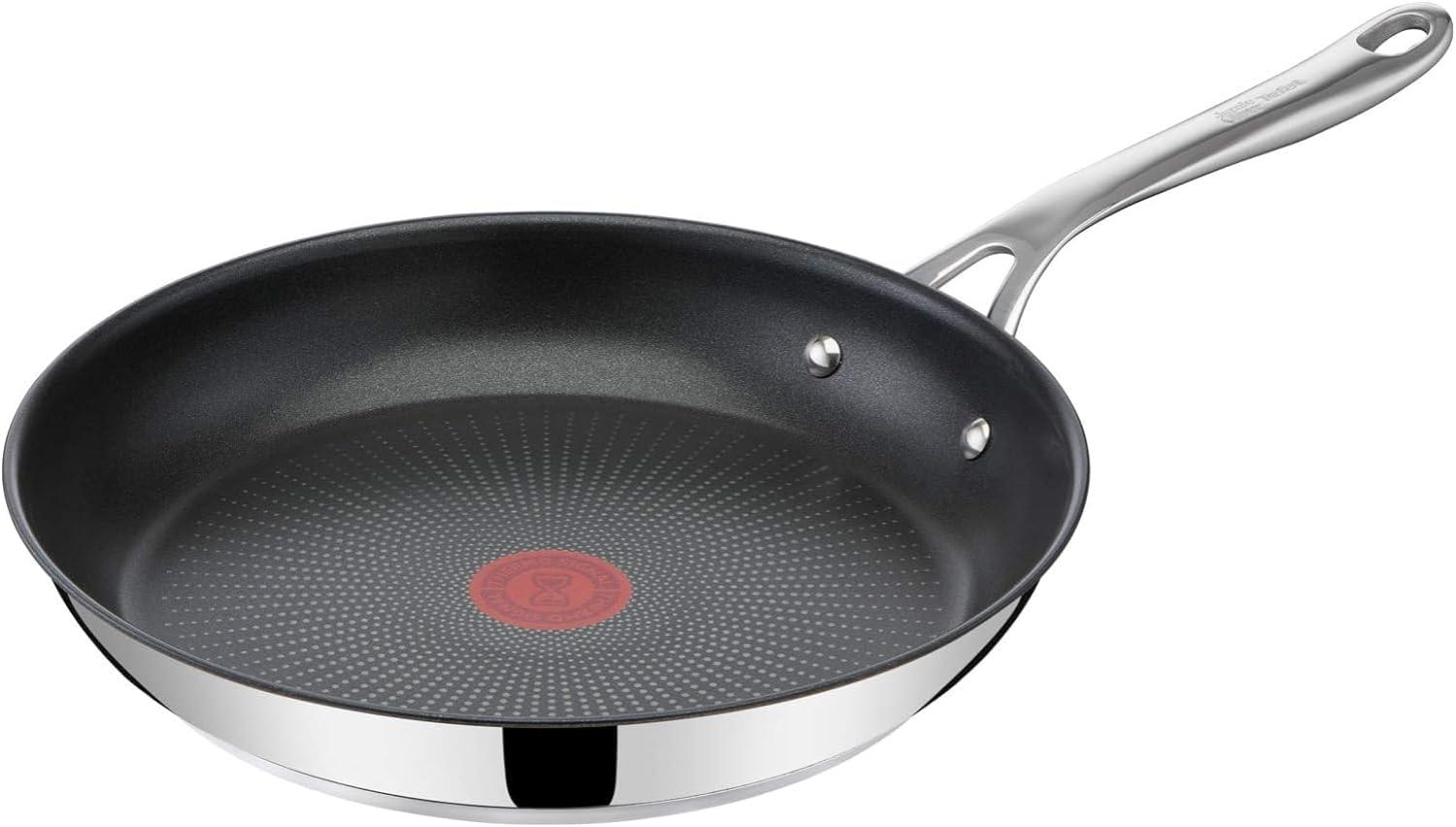 Jamie Oliver by Tefal Cook's Direct On Bratpfanne 28 cm, Antihaft, Induktionstauglich, Backofenfest, Edelstahl, Genieteter Griff, E3040644 Bild 1