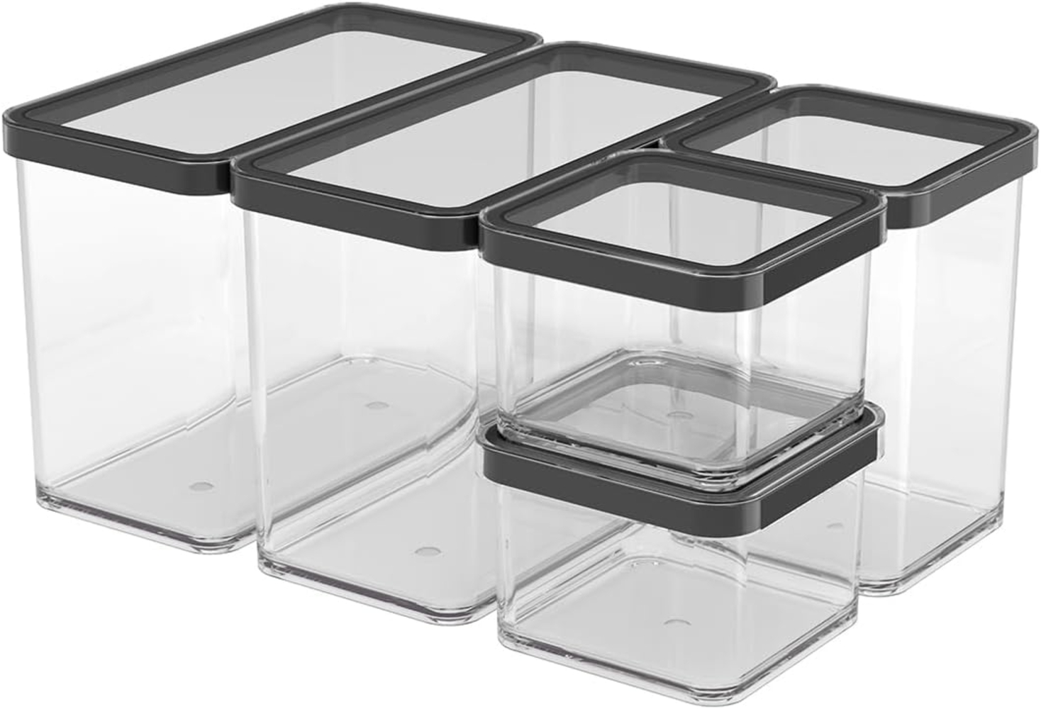 Rotho Loft Set Vorratsdosen 5 tlg. LOFT, Kunststoff (PP) BPA-frei, transparent, (32.3 x 22.3 x 16.6 cm) Bild 1