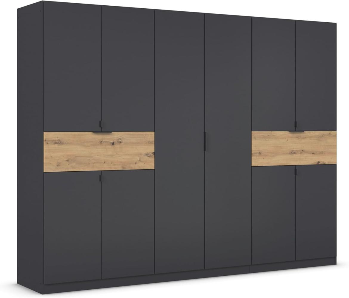 rauch Kleiderschrank, Drehtürenschrank TICAO, 10-türig, 2 Schubkästen, inkl. Türdämpferset, Grau metallic, 271x210x54cm Bild 1