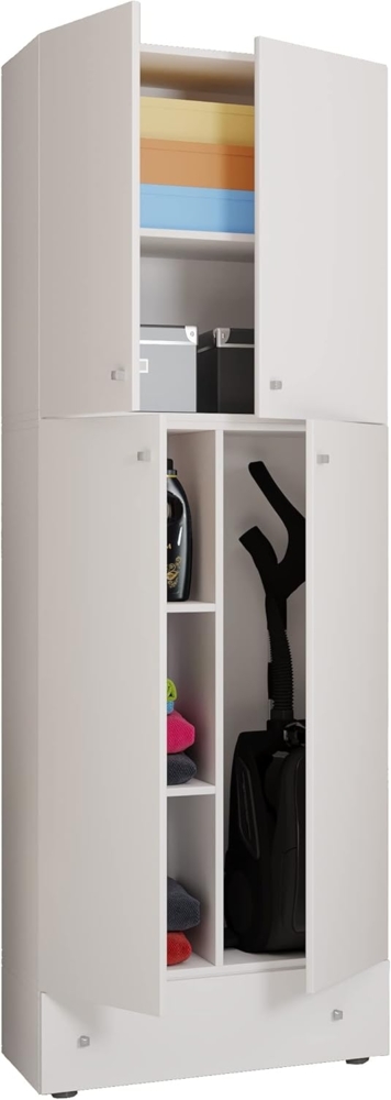 VCM Mehrzweckschränke Lona 917816 Weiß H. 200 x B. 70 x T. 39 cm Bild 1