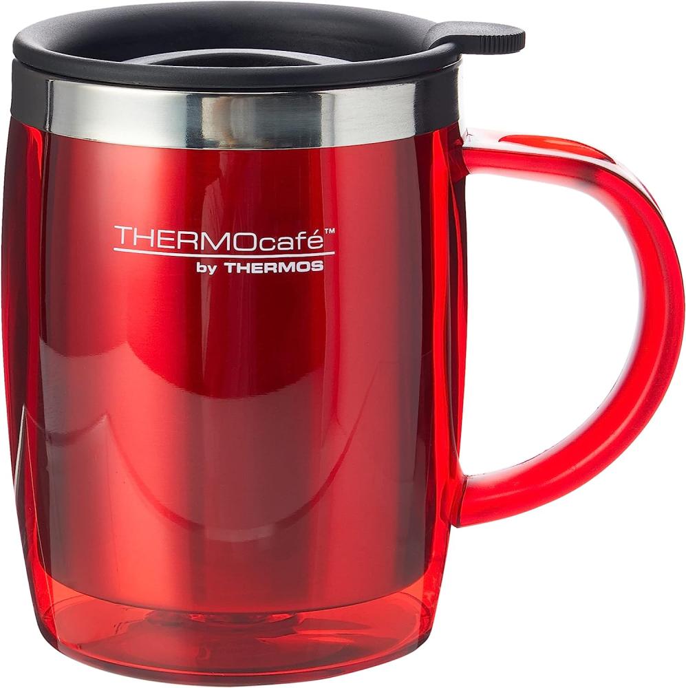 ThermoCafé Thermobecher, Kunststoff und Edelstahl, 450 ml, Plastik Edelstahl, rot, 0. 45L Bild 1