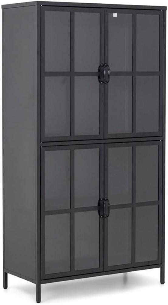 ebuy24 Vitrine Chilly Vitrinenschrank 4 Glastüren schwarz. Bild 1