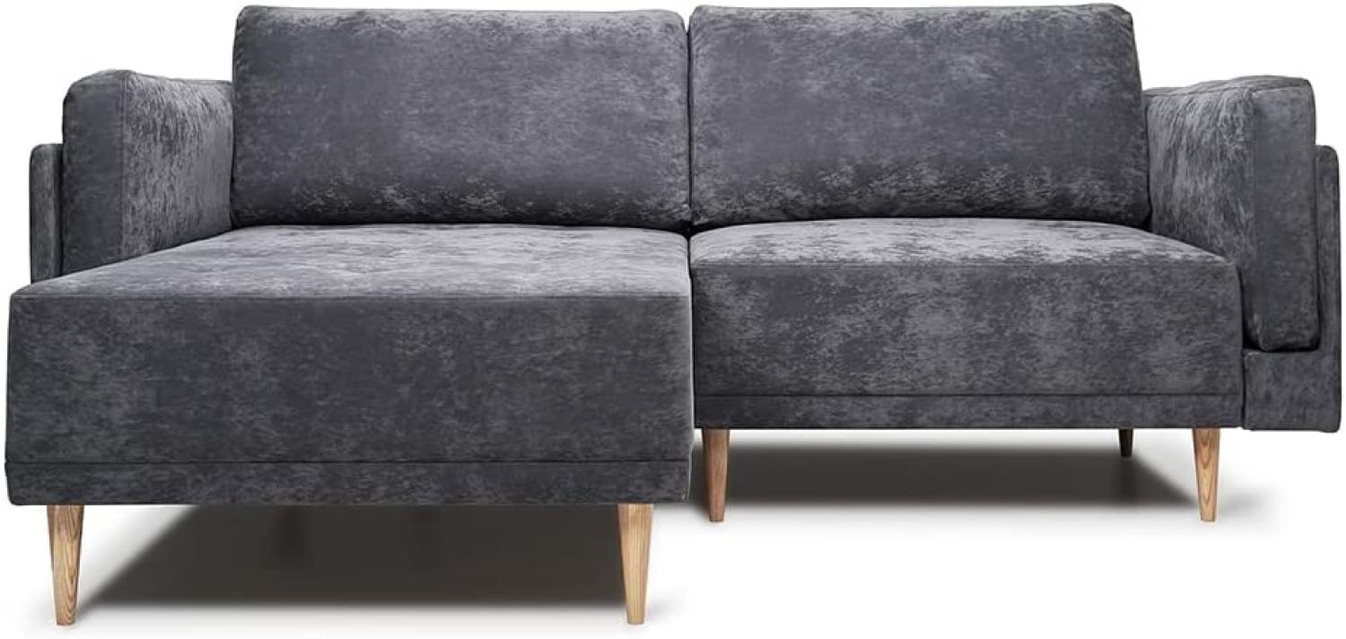 VitaliSpa Ecksofa Schlafsofa Gästesofa Cali Anthrazit Schlaffunktion 236 x 97 cm modern Wohnzimmer Sofa Wohnzimmercouch Boxspringsofa Loungesofa Loungeecke Schlafcouch Taschenfederkern ausziehbar Bild 1