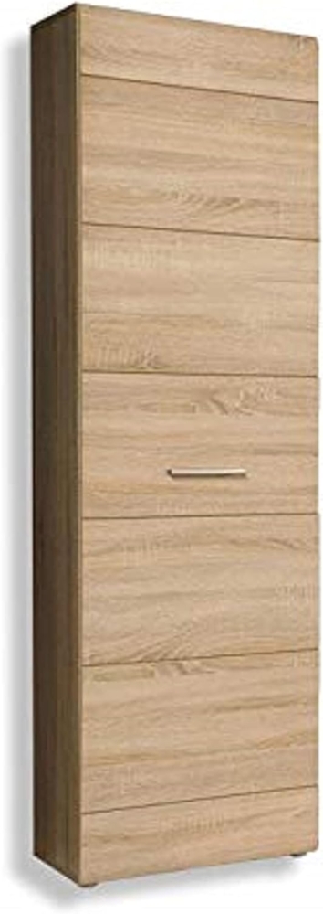 FORTE COMBINO SPEZIAL Schrank 55, Kleiderschrank klein Flurschrank schmal Garderobenschrank 1-türig mit Einlegeboden und Kleiderstange, Holzdekor: Sonoma Eiche, 55 cm breit x 194 cm hoch x 35 cm tief Bild 1