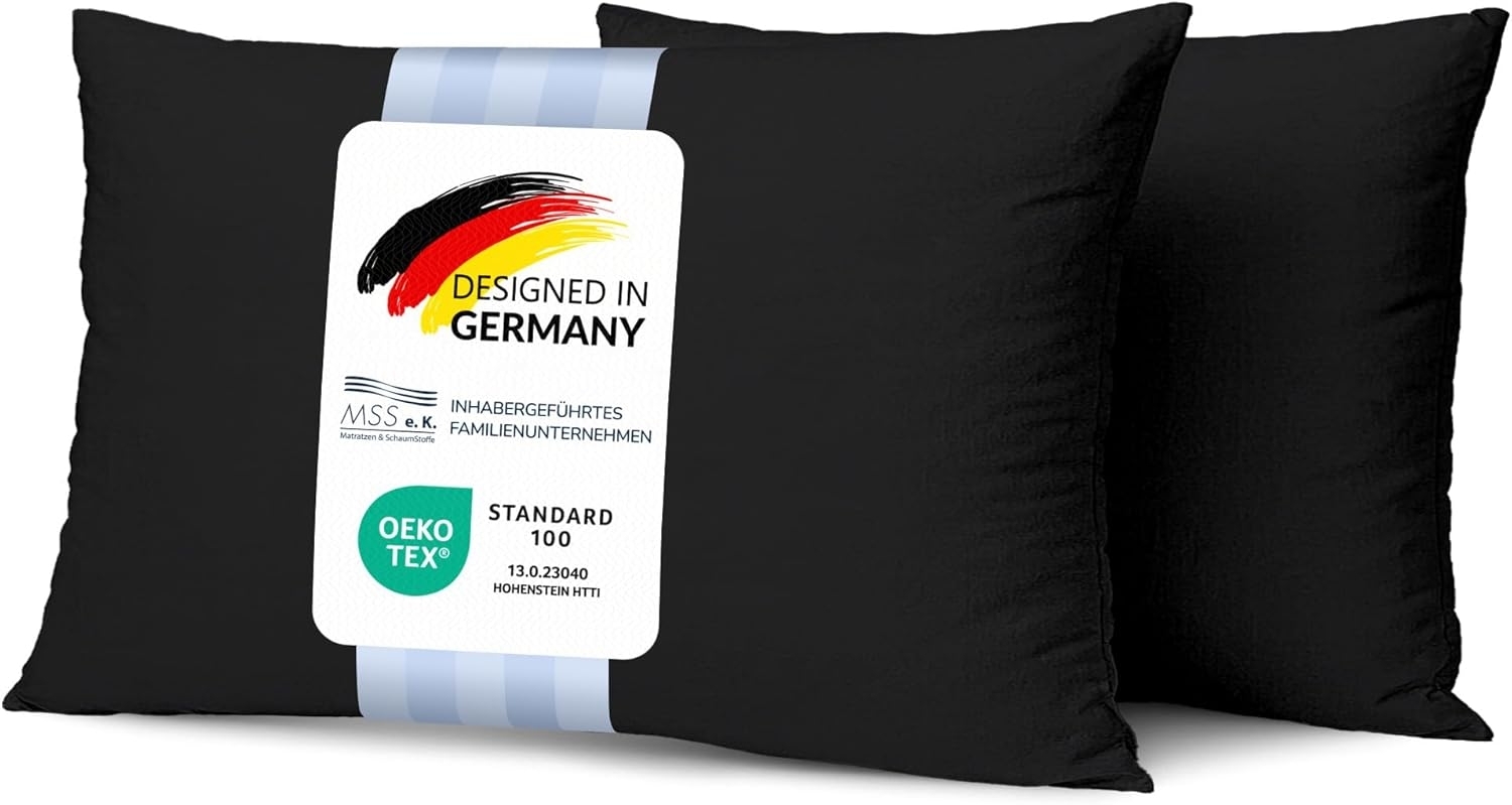 MSS Kissenbezug 2er Set - 40x80 cm - Schwarz Bild 1