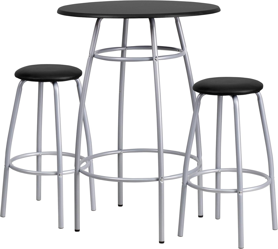 Flash Furniture Daria Stehtisch-Set mit gepolsterten Hockern Bild 1
