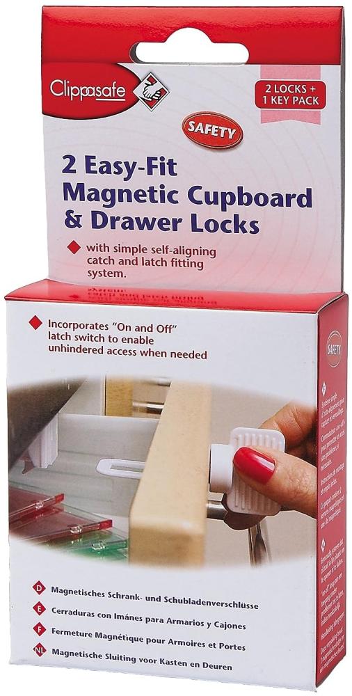 Clippasafe Easy Fit Magnetische Schrank- und Schubladenschlösser Bild 1