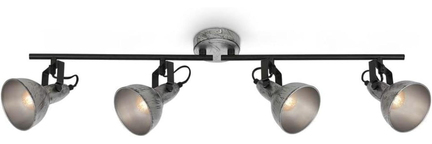 Briloner Leuchten - Deckenspot vintage, schwenkbare Deckenlampe retro, Deckenleuchte, 4x E14 Fassung, Silver-Crafted, 795 x 100 x 185 mm Bild 1