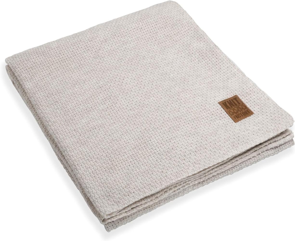 Knit Factory Jesse Decke 195x225 cm Glatt Beige Bild 1