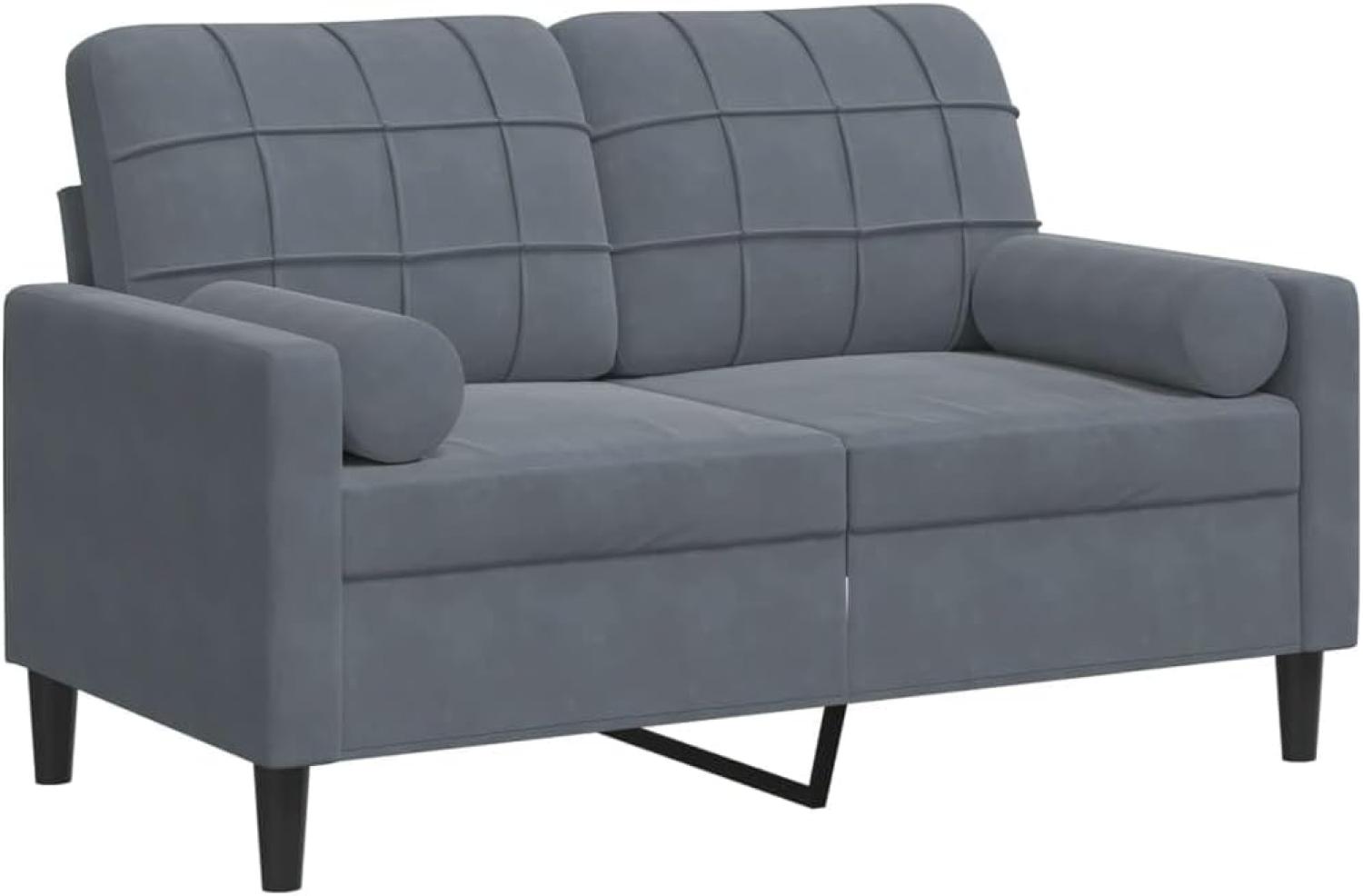 2-Sitzer-Sofa mit Zierkissen Dunkelgrau 120 cm Samt 3278210 Bild 1