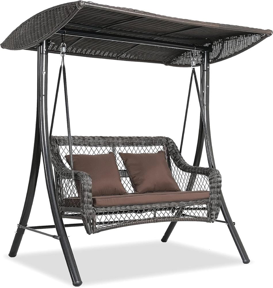 wuuhoo® Hollywoodschaukel Audrey 2 - Sitzer mit Sitzauflage - Gartenschaukel aus Polyrattan und verstellbarem Dach, wetterfeste Gartenmöbel Bild 1