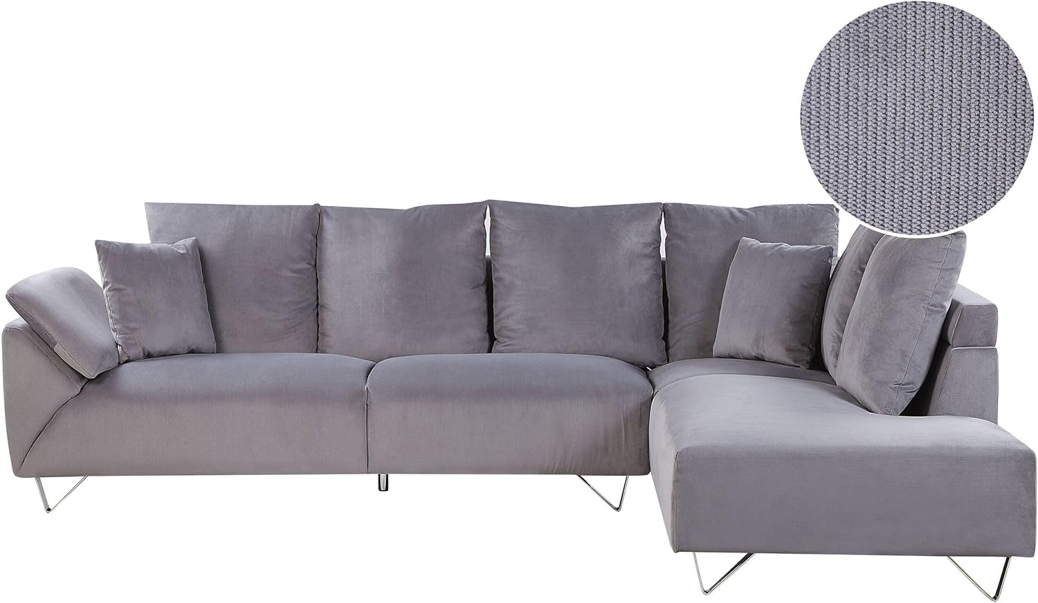 Ecksofa Cord linksseitig grau LUNNER Bild 1