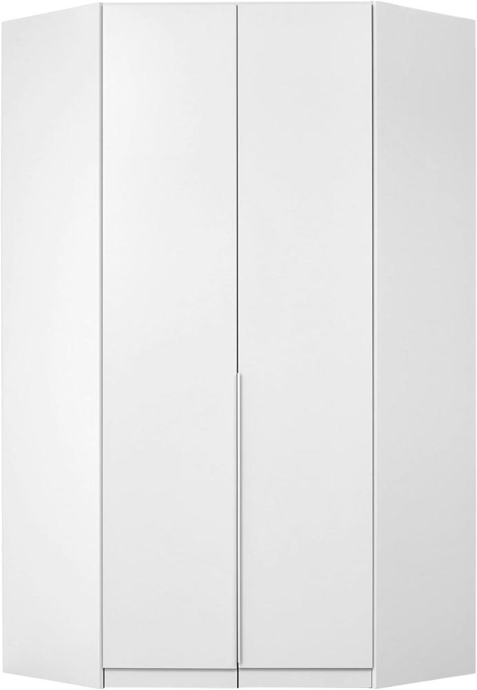 Rauch Möbel Alabama Eckschrank Schrank Kleiderschrank Weiss, 2-türig, Inklusive Zubehörpaket Basic, 1 Kleiderstange, 9 Einlegeböden, BxHxT 117x210x117 cm Bild 1