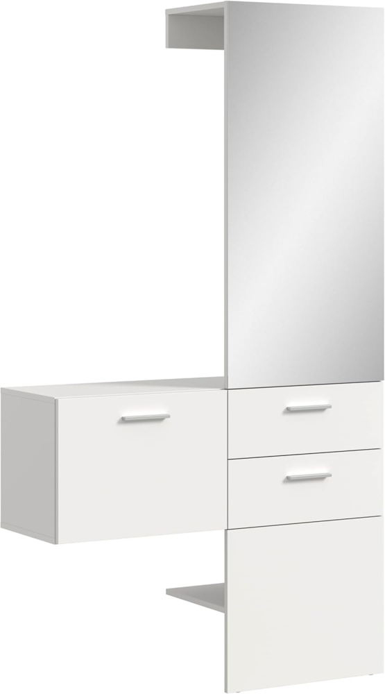 Garderobenkombination (B/H/T: 104x190x36 cm) in weiß Melamin Bild 1