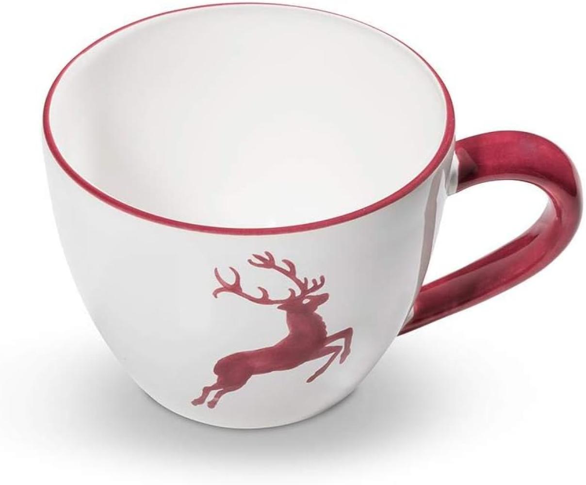 Bordeauxrot Hirsch, Teetasse Maxima (0,4L) - Gmundner Keramik Teetasse - Mikrowelle geeignet, Spülmaschinenfest Bild 1