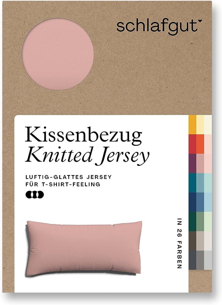 Schlafgut Kissenbezug Knitted Jersey aus Bio-Baumwolle mit Elasthan, bügelfrei, (1 Stück), besonders fein gestrickt, Kissenhülle mit farbigem Reißverschluss Bild 1