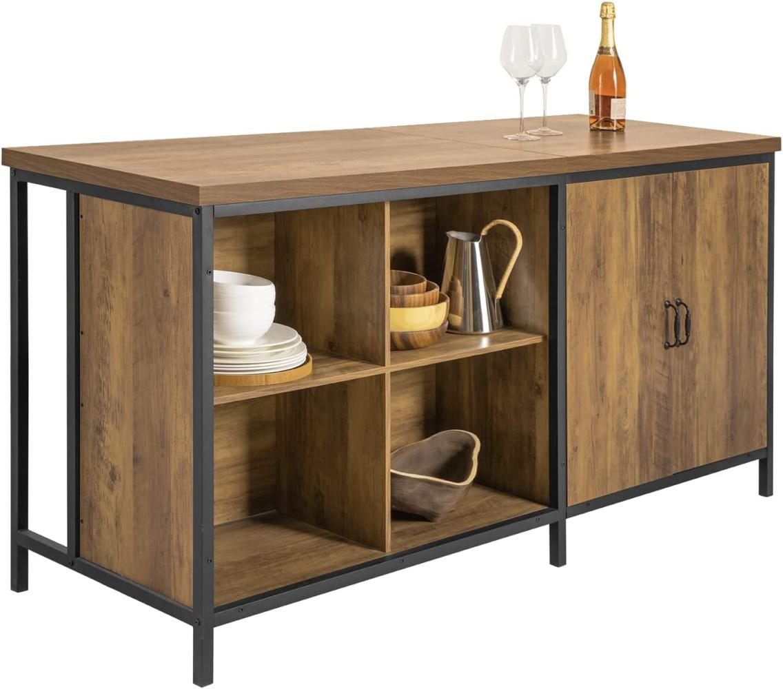 SoBuy KNL01-F Kücheninsel freistehend Küchenschrank Highborad Kommode Schrank Sideboard Bartisch Buffet Industrie-Design BHT ca: 170x89x60cm Bild 1