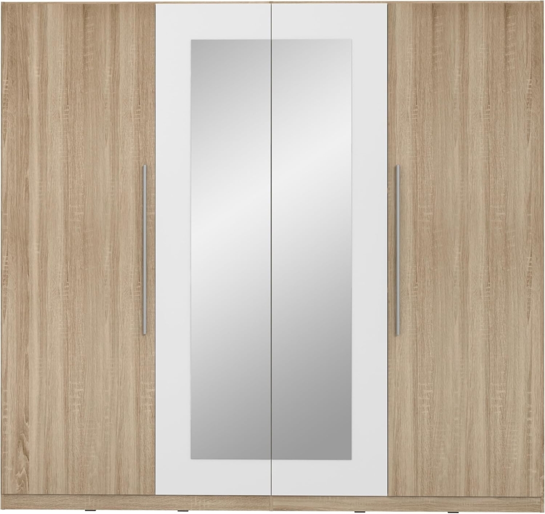 FORTE Helen Kleiderschrank, Holzwerkstoff, Beige/Weiß, 227,5 x 212,9 x 58,9 cm Bild 1