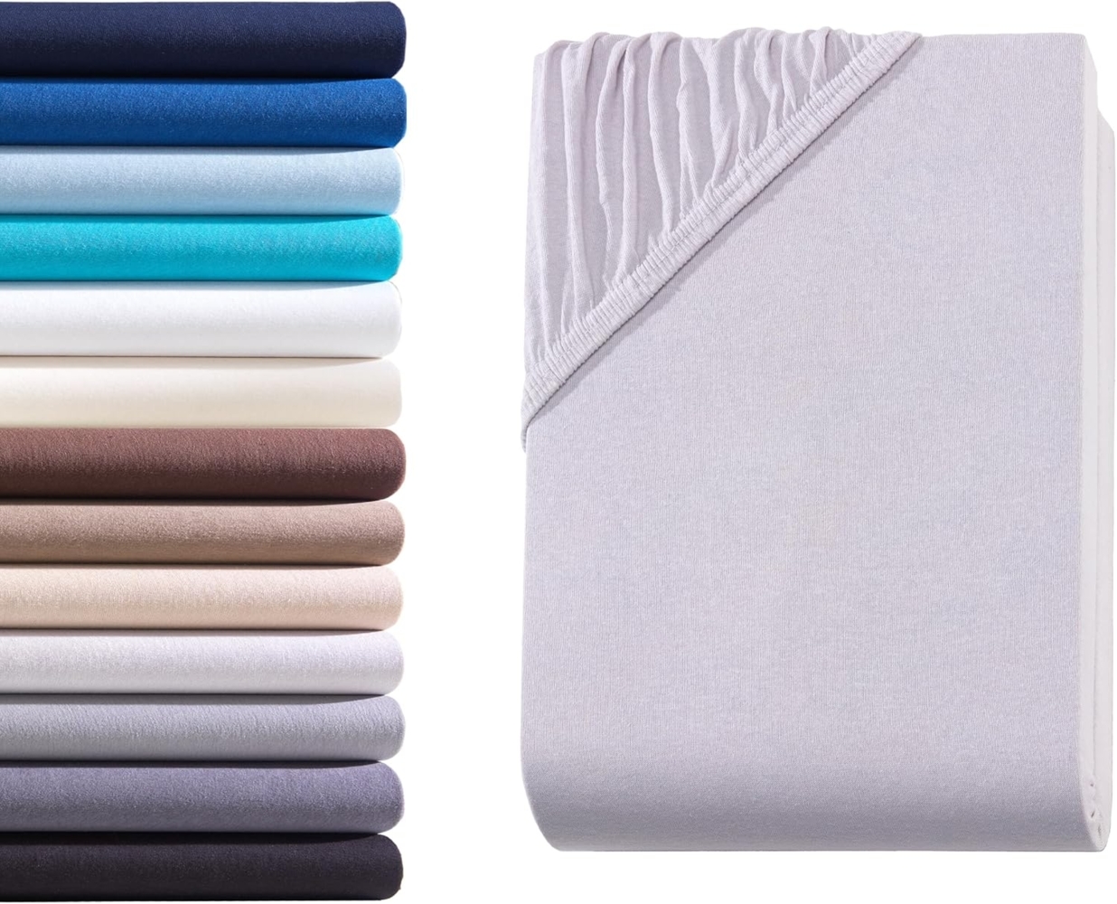 Hometex Premium Textiles Spannbettlaken Boxspringbett Spannbettlaken für hohe Matratzen, Jersey, Gummizug: rundum, Premium Qualität 160 g/m² feinster Baumwolle Bild 1