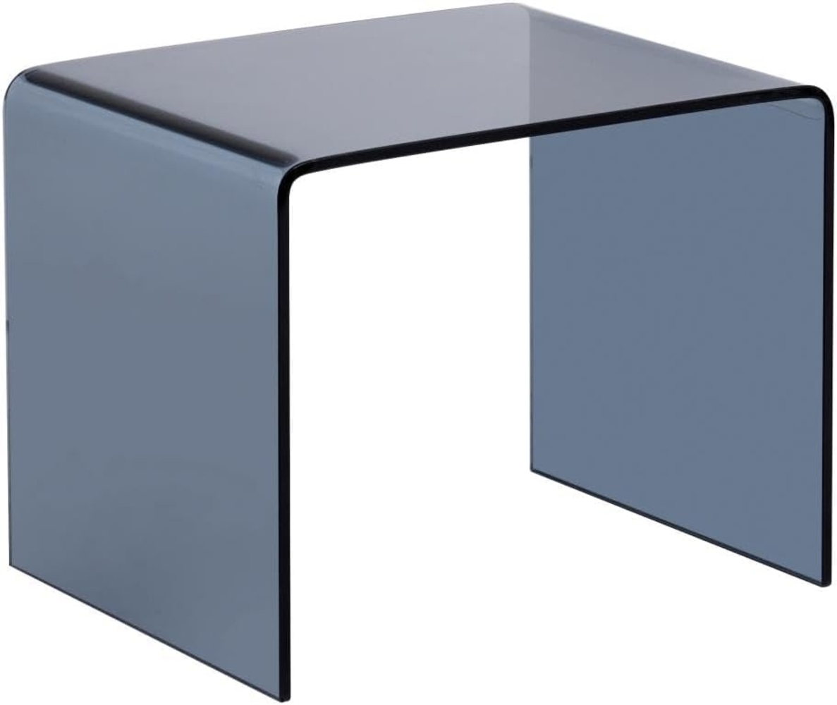 Vente-unique - Nachttisch - gebogenes & getöntes Sicherheitsglas - SUZANA Bild 1
