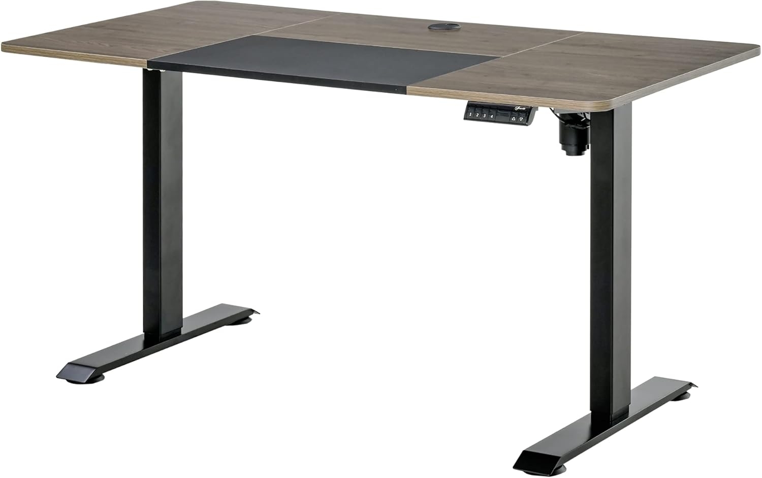 Vinsetto Schreibtisch Elektrischer Tischgestell mit Motor Computertisch (Stehschreibtisch, 1-St, Arbeitstisch), Metall Spanplatte Natur+Schwarz 140 x 70 x 72-116 cm Bild 1