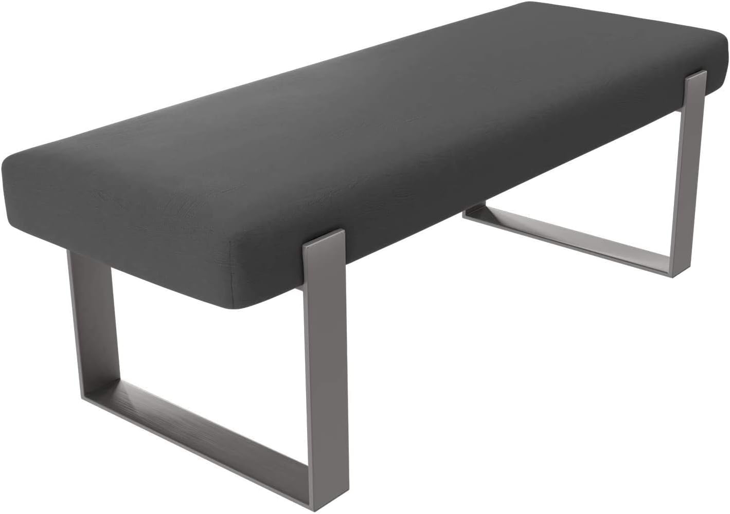 Vant Gepolstert Schlafzimmer Bett Bank - Wohnzimmer & Salon Ottomane - 158 kg Gewicht Kapazität (Vintage Leder Grau Zinn) Bild 1