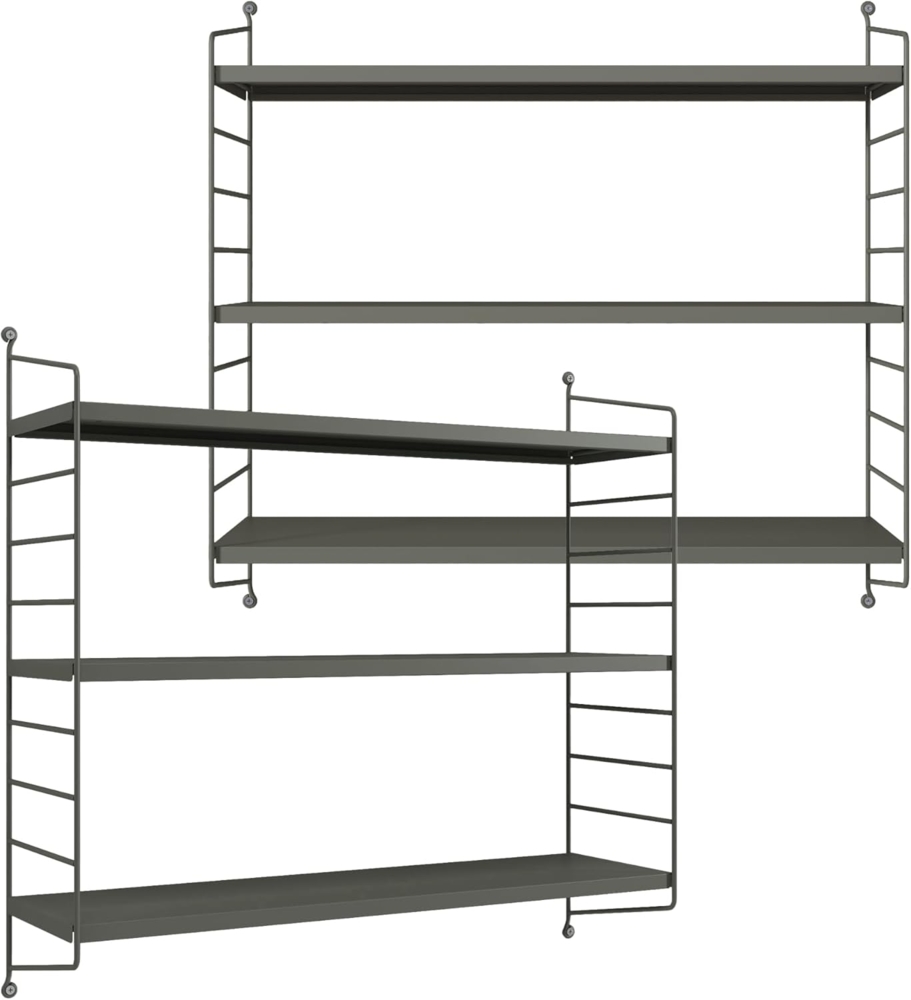 Modulares Wandregal Strängnäs 2er Set Anthrazitgrau [en. casa] Bild 1